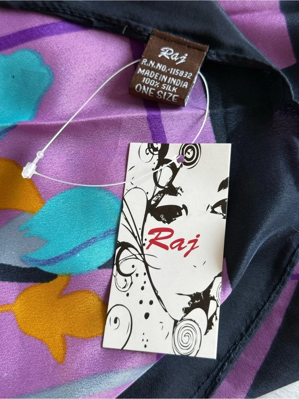 Raj Silk Square Floral Scarf NWT